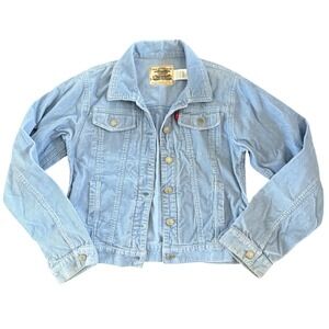 Levi's Youth Girls Light Blue Corduroy Button‎ Up Jacket Size Large
